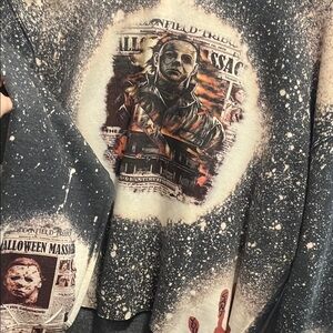 Jerzees Halloween Graphic Sweatshirt - Black and Cream